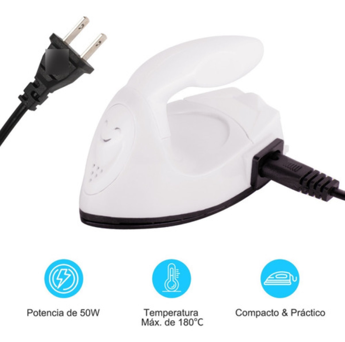 Mini Plancha para Ropa y Calcomanias Blanco