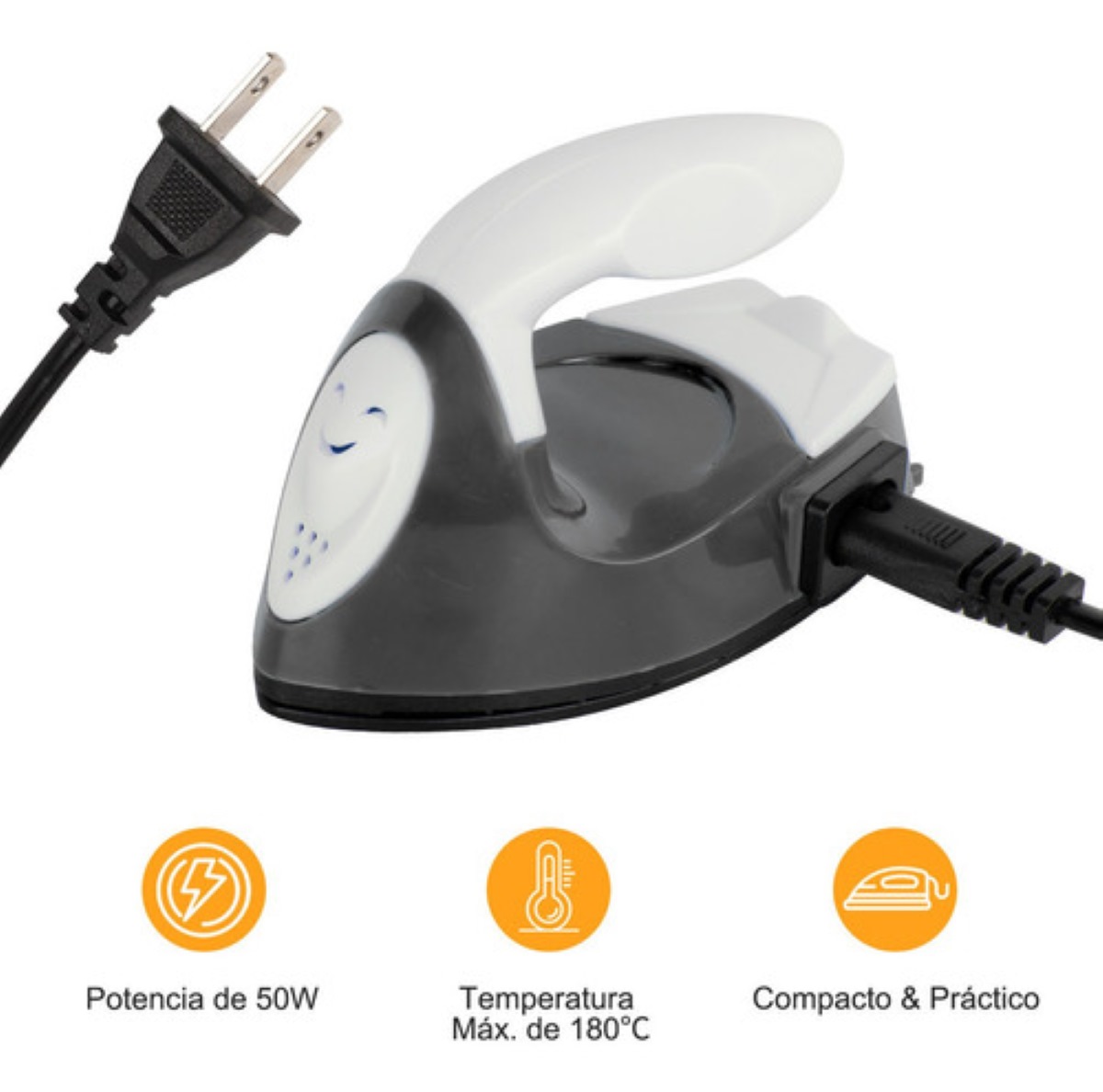 Mini Plancha para Ropa y Calcomanias Negro