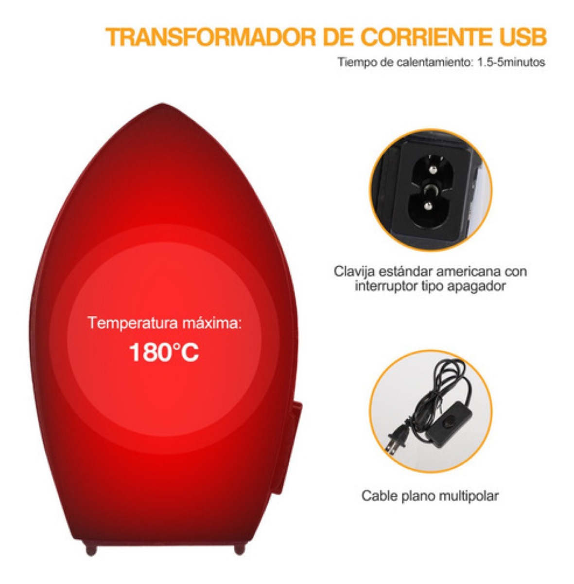 Mini Plancha para Ropa y Calcomanias Negro