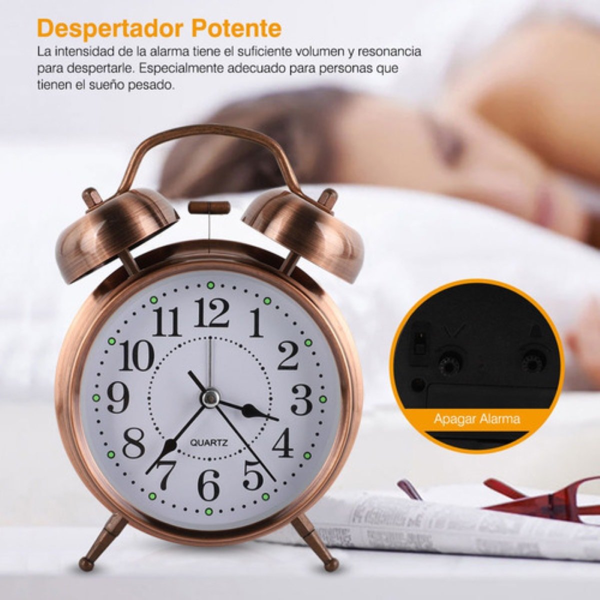 SAMI Reloj Despertador Analogico S-9992L Silencioso Diseño Madera - Guanxe  Atlantic Marketplace