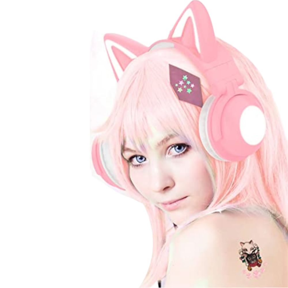 Audífonos inalámbricos Gaming Gadgets&Fun Diseño de gato con luces LED