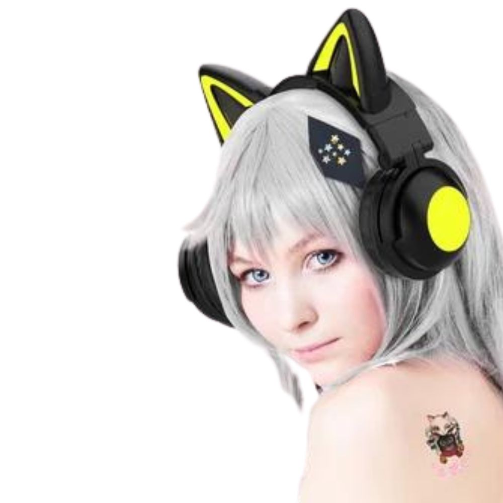 Audífonos inalámbricos Gaming Gadgets&Fun Diseño de gato con luces LED