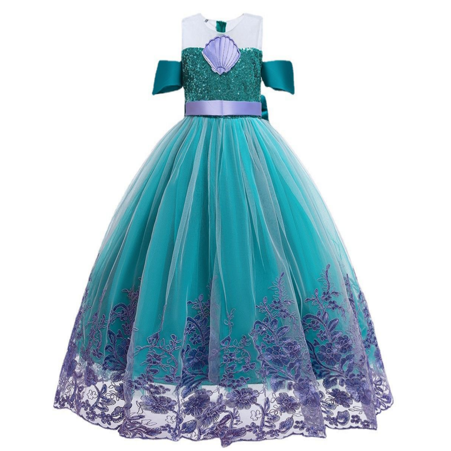 Vestidos para Niña Princesa Ariel Disfraz de Sirena Con Diadema