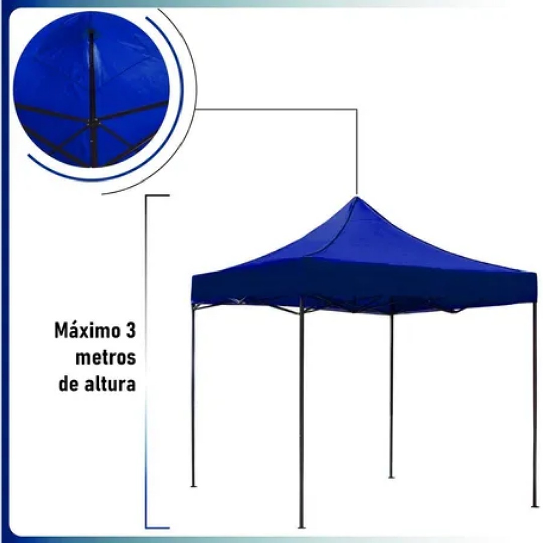 Carpa Toldo Plegable 3x3 Lona Impermeable 600d + Bolsa