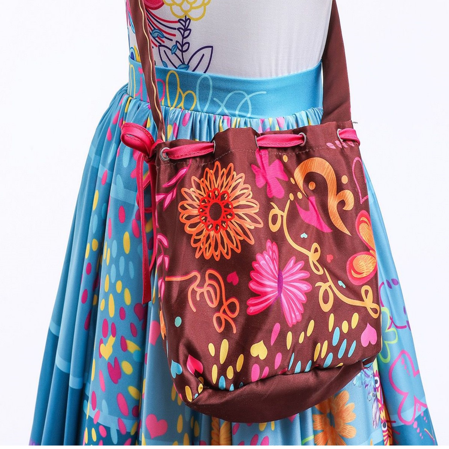 Disfraz de Mirabel Madrigal ENCANTO Vestido De Fiesta con bolsa 