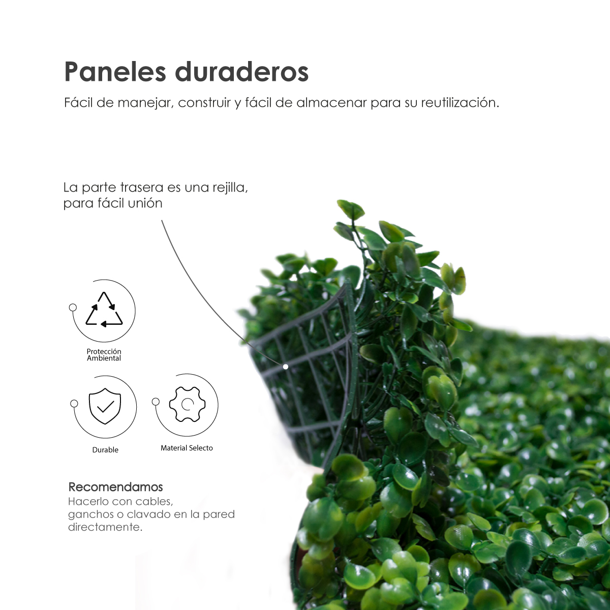 20 Piezas Follaje Artificial 40x60 Cm Decoración Vertical Jardin