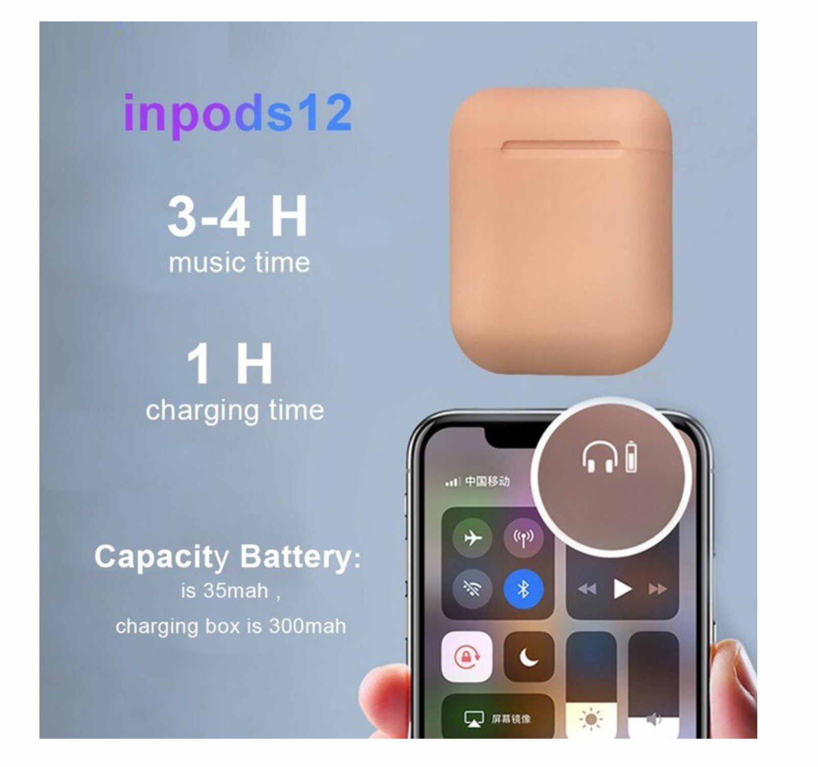 Audifonos airpods 1:1 bluetooth 5.0 manos libres estuche cargador touch inalambricos i12 mejor calidad de audio