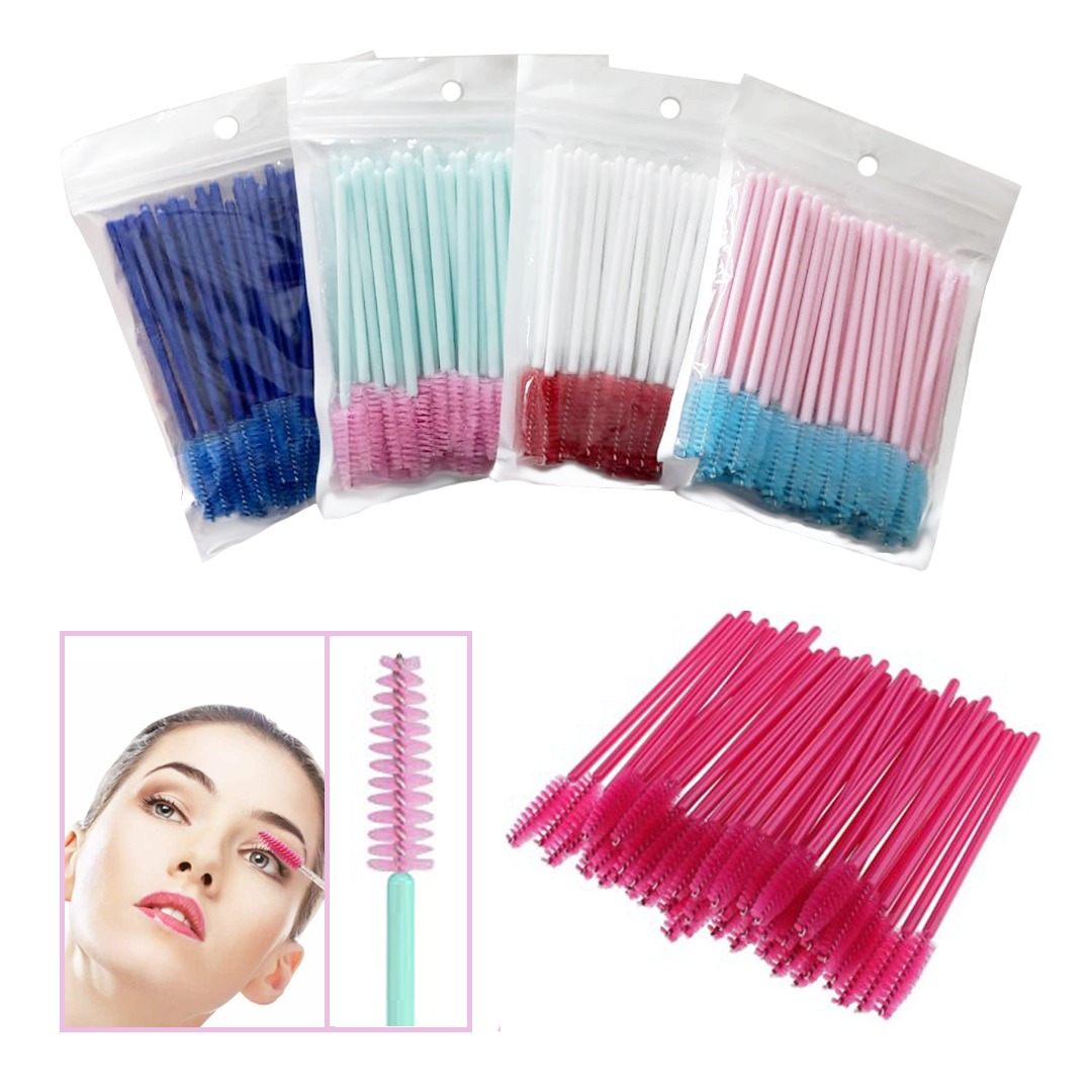 50 Cepillos Desechables Para Pestañas Cejas Microblanding