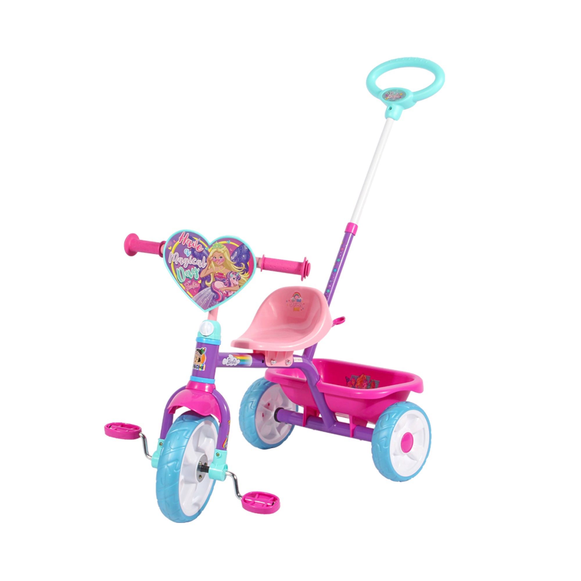 Apache  Triciclo Barbie con cajuela y barra de empuje 