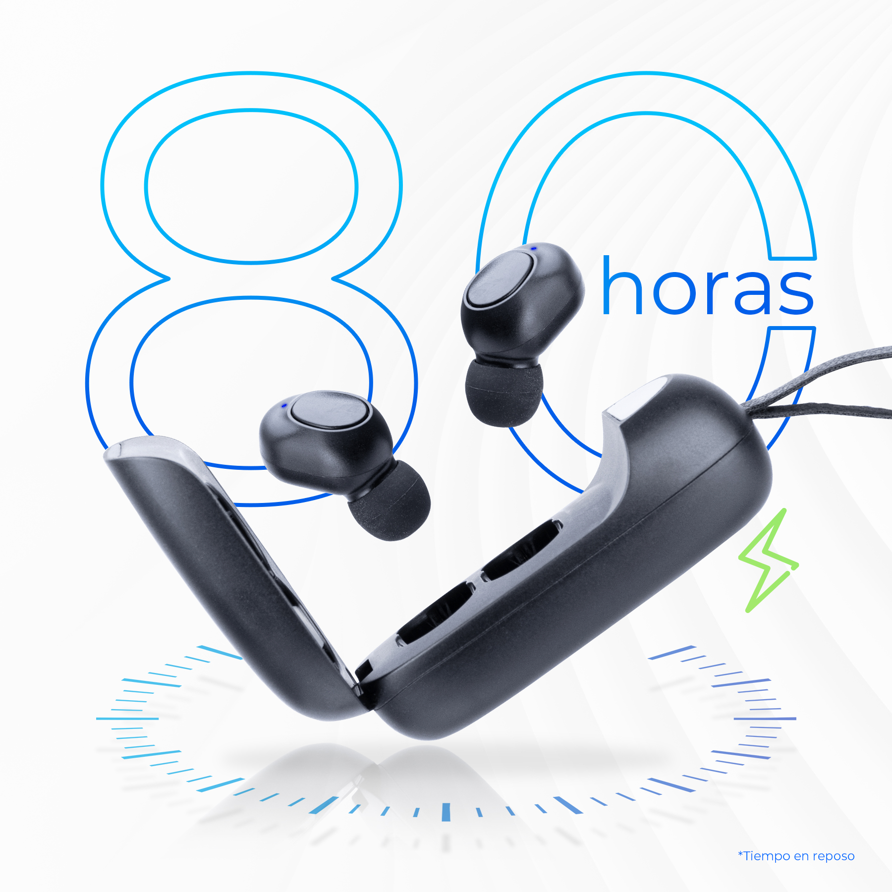 Audífonos Bluetooth TWS De Chícharo Manos Libres 2.5 Horas De Uso Color Negro