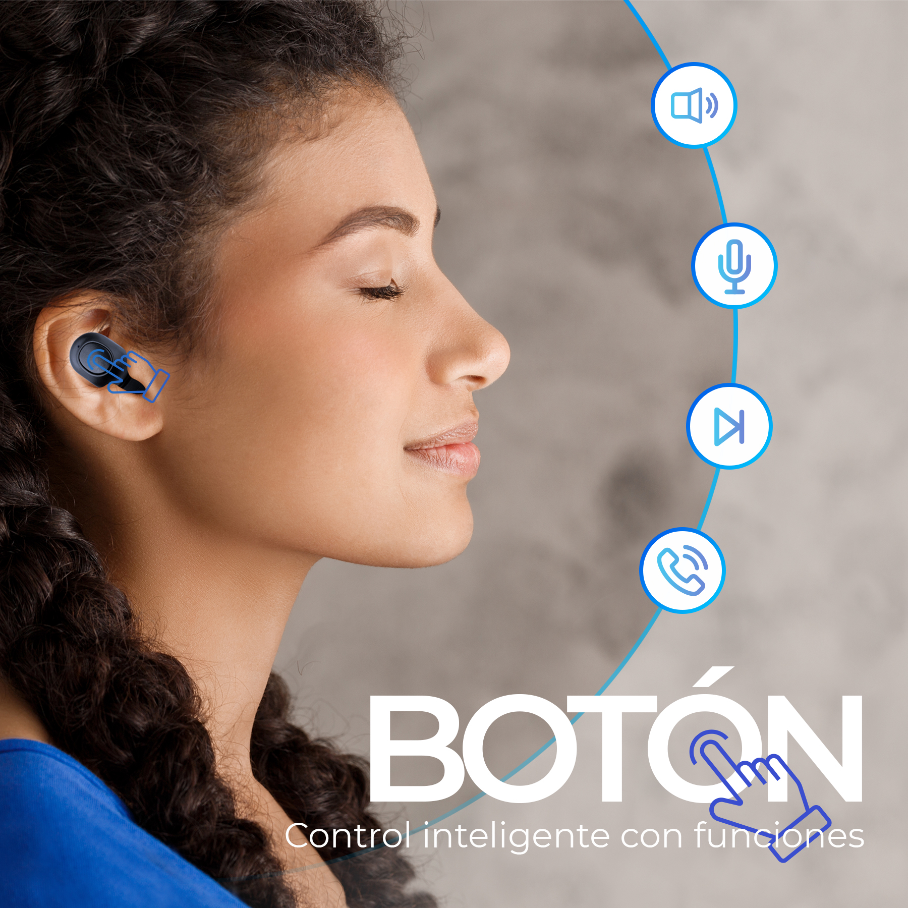 Audífonos Bluetooth TWS De Chícharo Manos Libres 2.5 Horas De Uso Color Negro