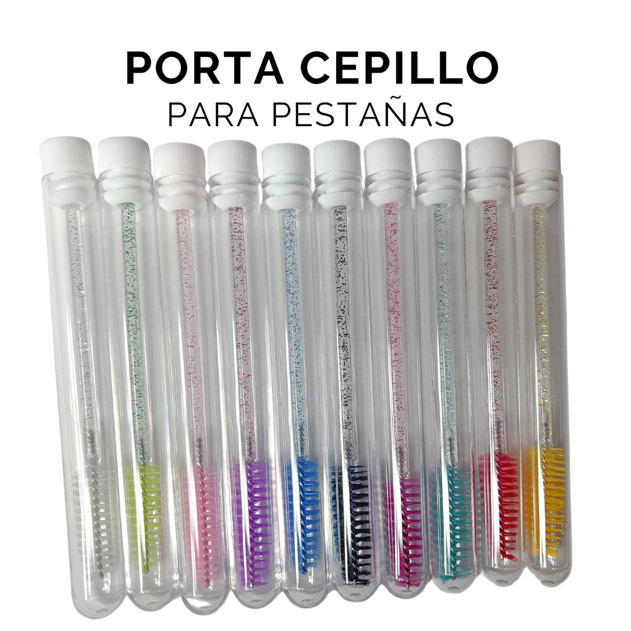Porta Cepillo Para Pestañas Con Cepillo Glitter