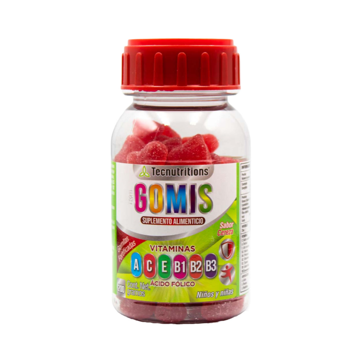 TECNUTRITIONS | Delisiosas Gomitas para niños con vitaminas A, C, E, B1, B12 y minerales, Fortigomis, 200 gr.