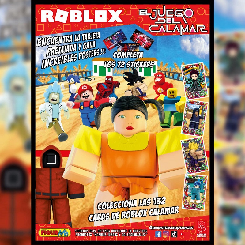 Paquete con 50 sobres de Roblox El juego del Calamar -Figurarte