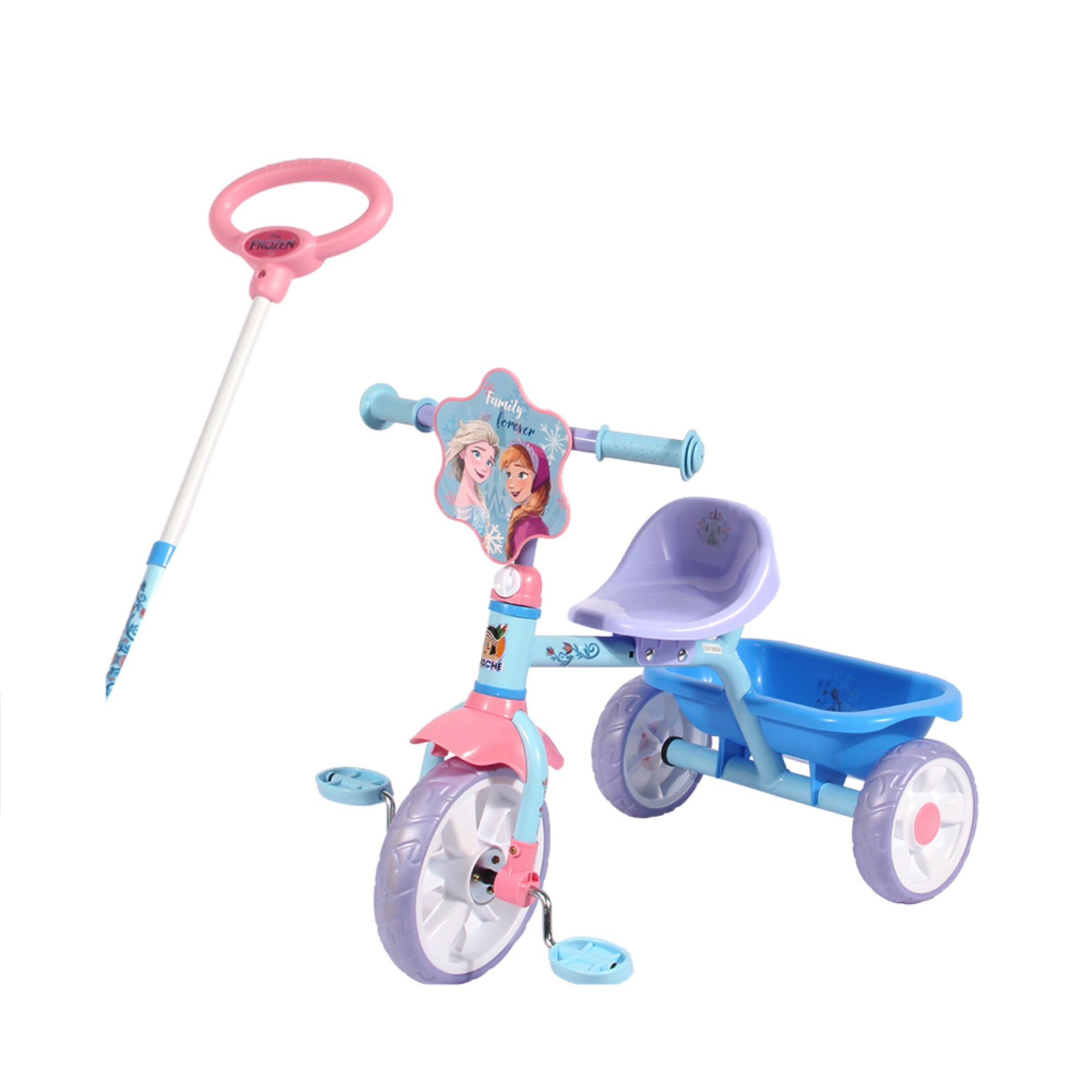 Apache  Triciclo  Frozen con cajuela y barra de empuje 