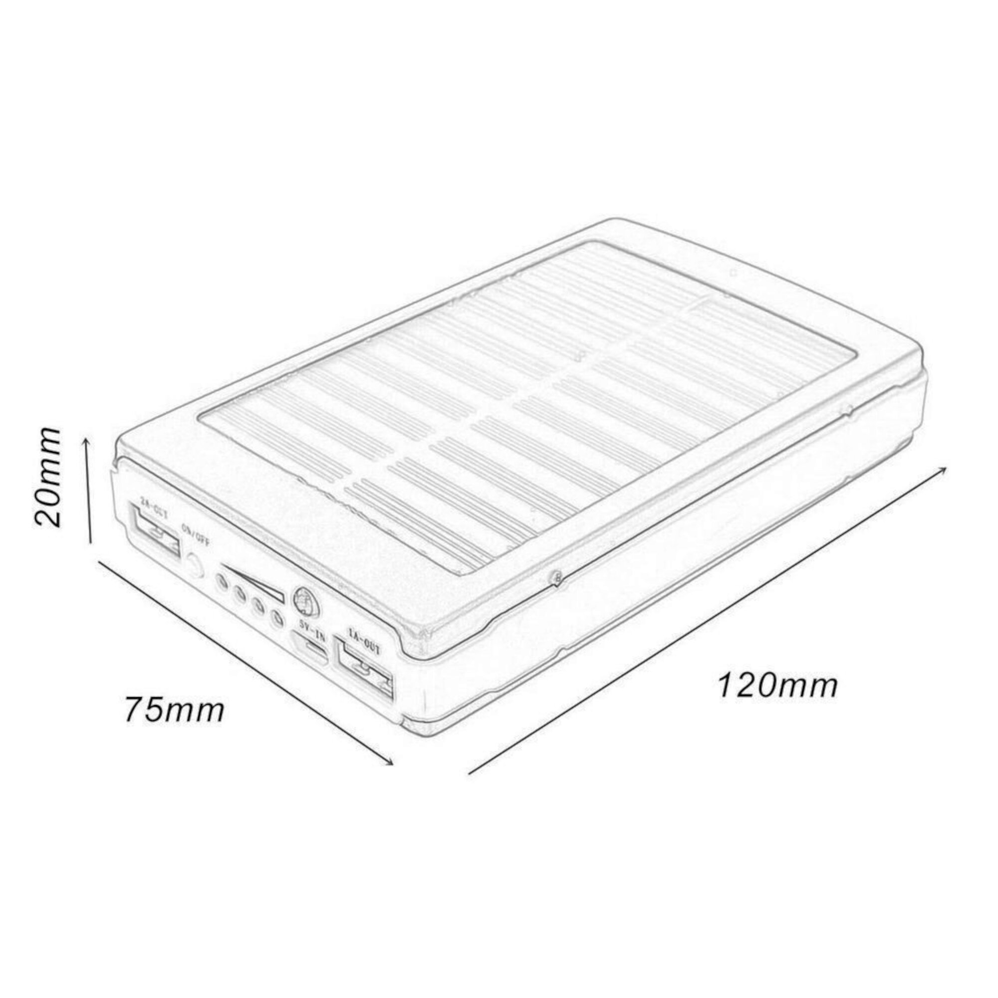 Batería Powerbank 20,000 Mah Cargador Recargable Solar con Lámpara LED DORADO