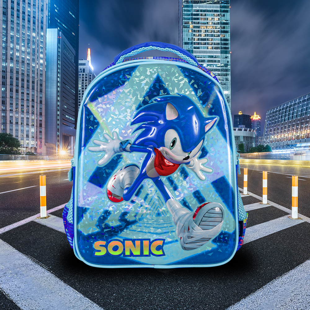 Mochila Escolar Sonic 3d Para Kinder Diseño Run Away