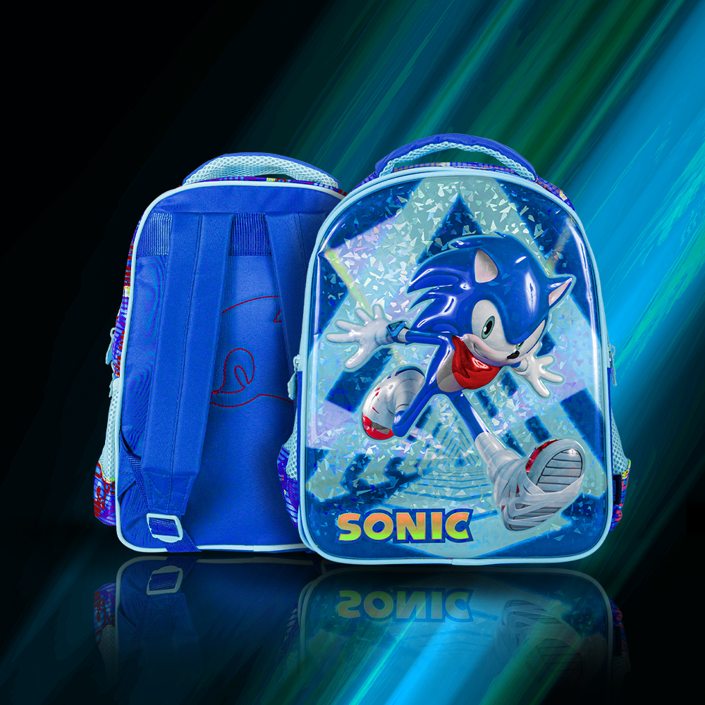 Mochila Escolar Sonic 3d Para Kinder Diseño Run Away