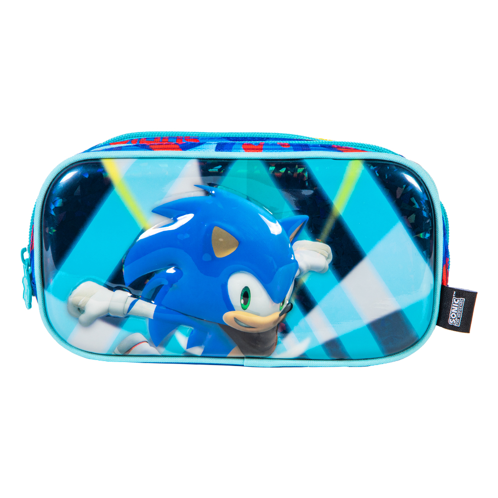 Lapicera Escolar Sonic By Ginga 3d Metálico Diseño Run Away