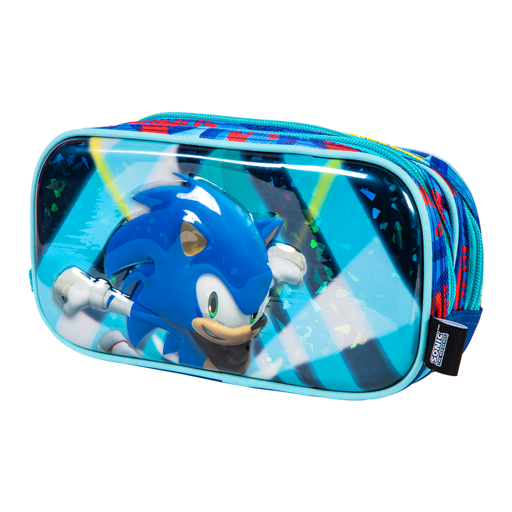 Lapicera Escolar Sonic By Ginga 3d Metálico Diseño Run Away