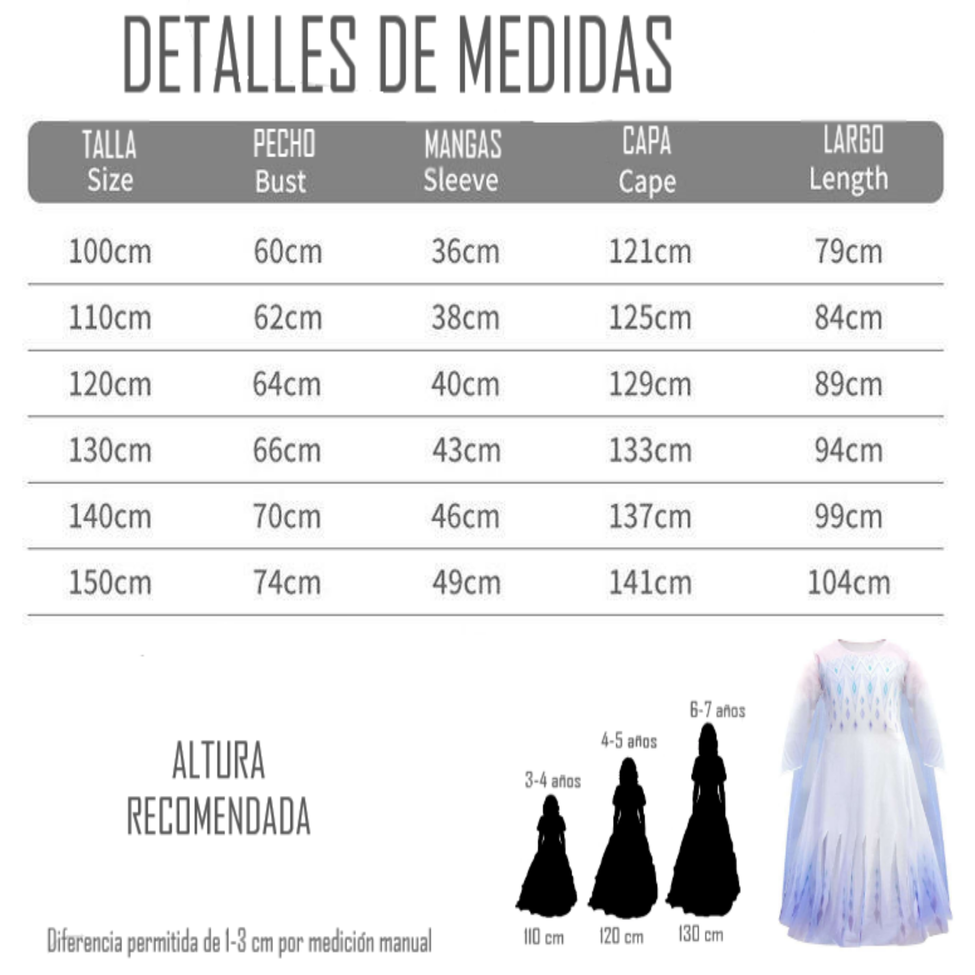 Vestido De Fiesta Disfraz Elsa Princesa Frozen