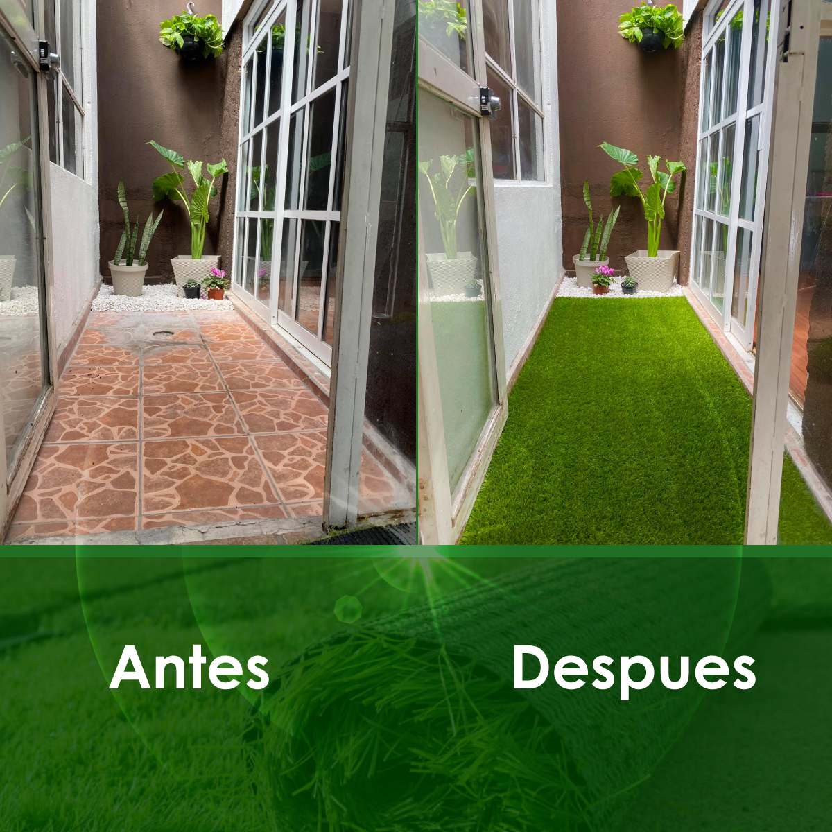 4 M2 Pasto Arificial Tipo Alfombra Para Exteriores 50mm