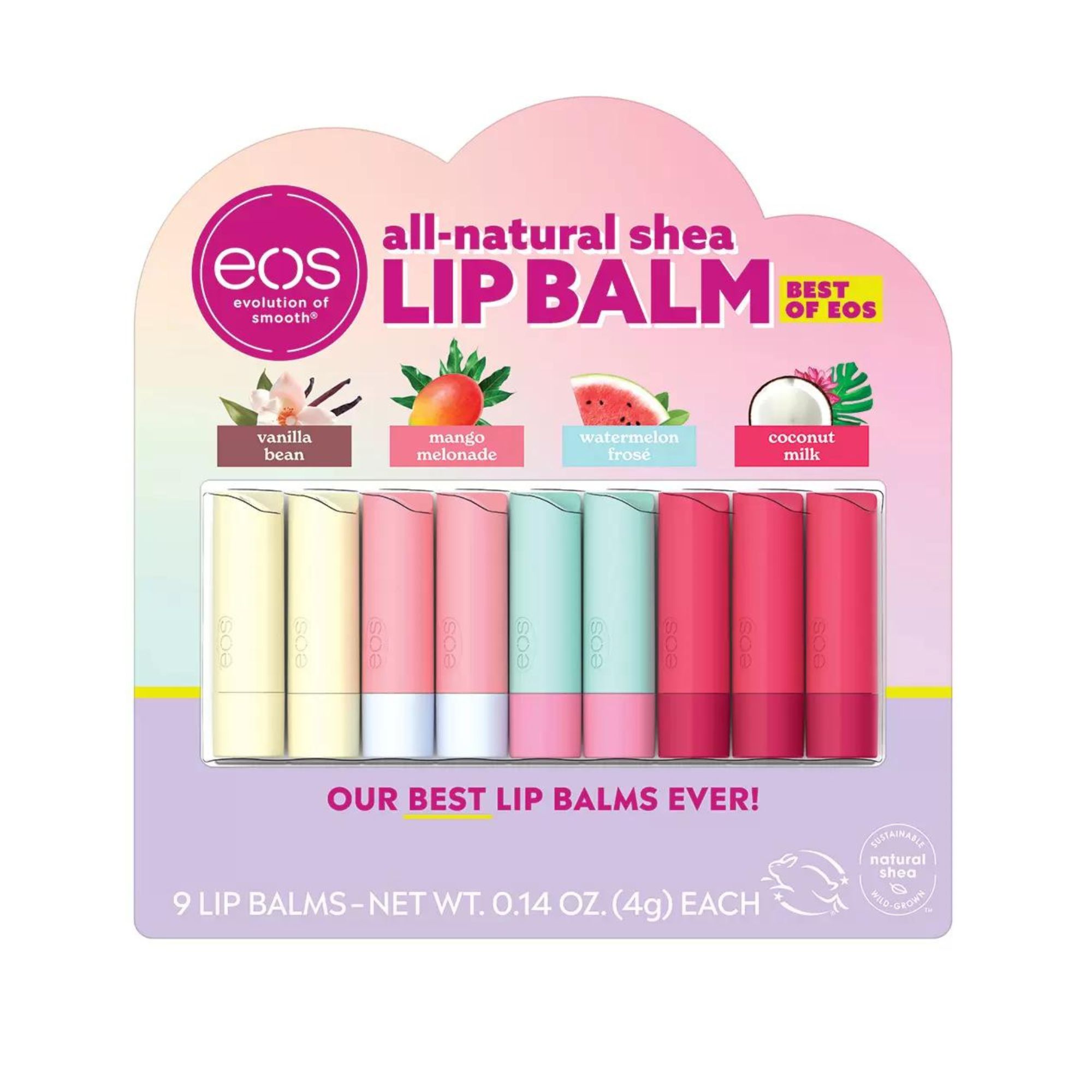 Bálsamo Humectante Para Labios EOS 9 Pzas