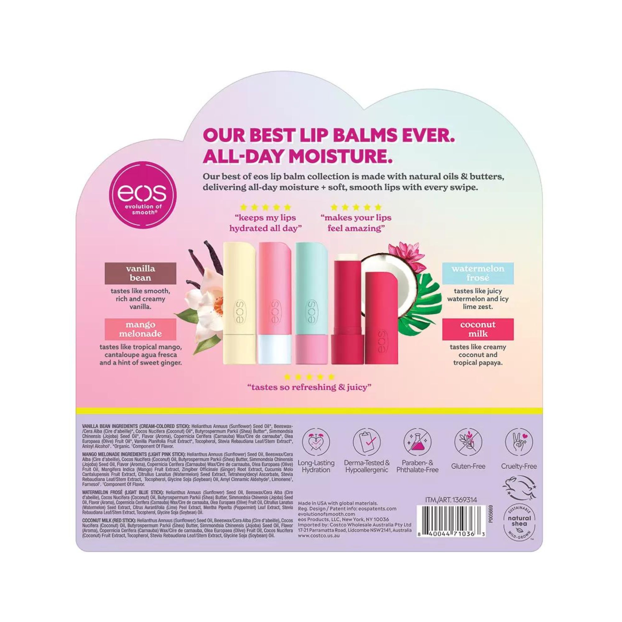 Bálsamo Humectante Para Labios EOS 9 Pzas