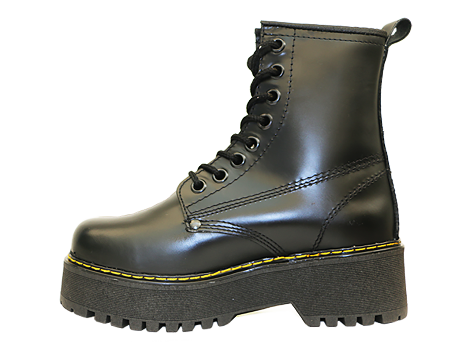 Botas Jadon Piel Plataforma Negras Aesthetic Cuero Hombre Mujer Doble Suela Altas