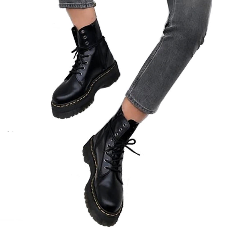 Botas plataforma negras discount hombre