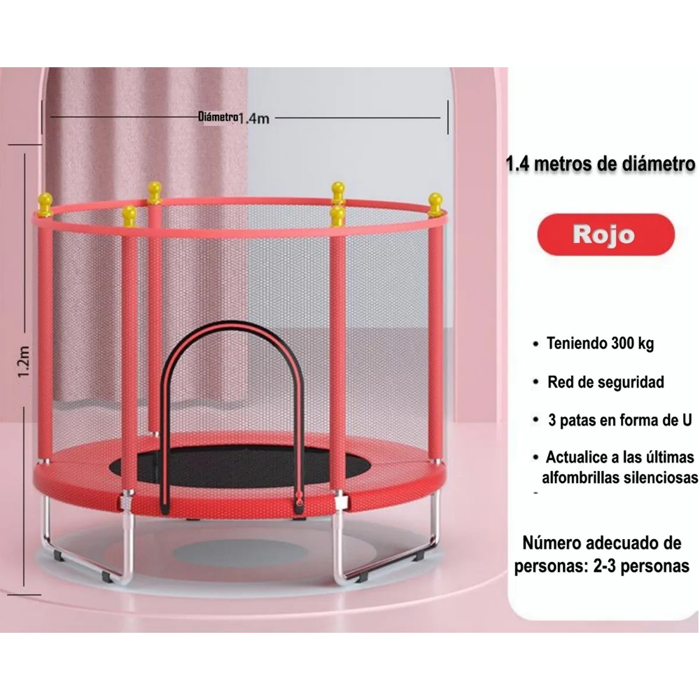 Trampolin Brincolin Infantil Tumbling Resortes Red Seguridad