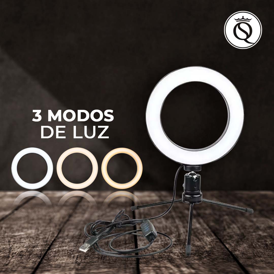 Aro Led 7 Pulgadas De Fotografía Con Tripie Luz Regulable