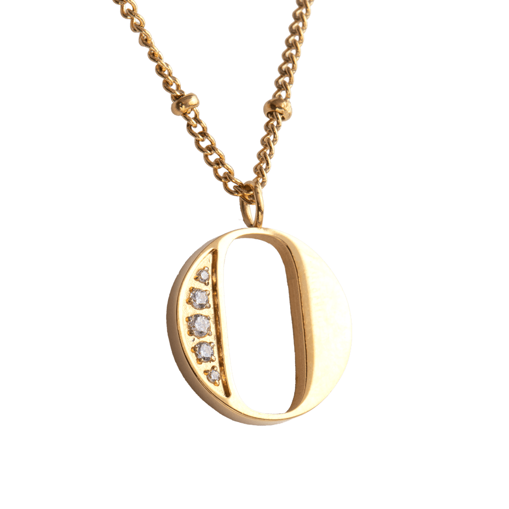 Cadenas de Oro 14K ® Joyeria para Hombre Mujer Gargantilla Collar con  Iniciales