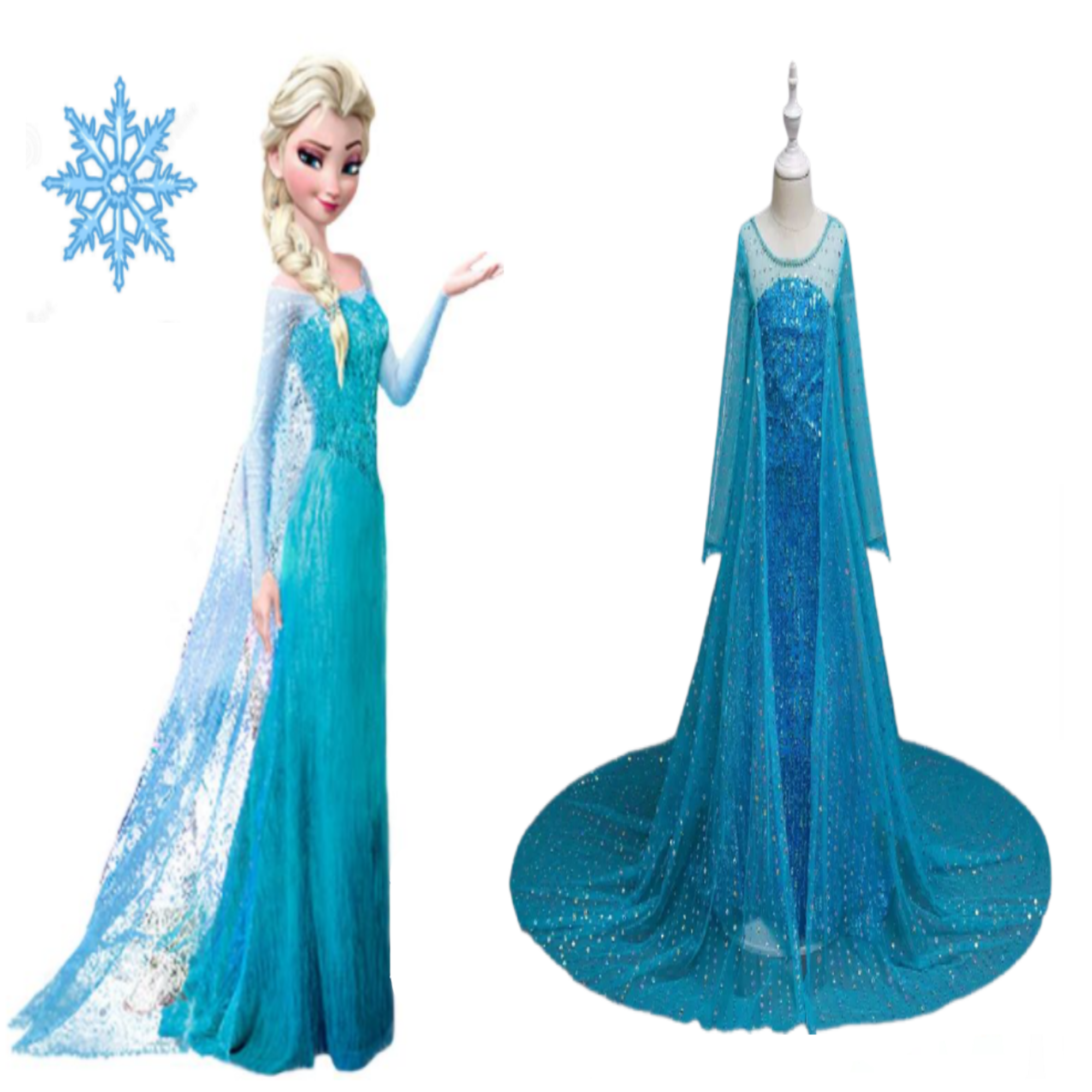 Vestido De Fiesta Disfraz de princesa Elsa Frozen I