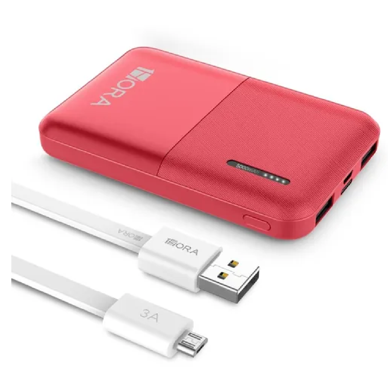 Power Bank Batería Portátil 5000mah 2.1a Ultra Mini 1hora Rojo