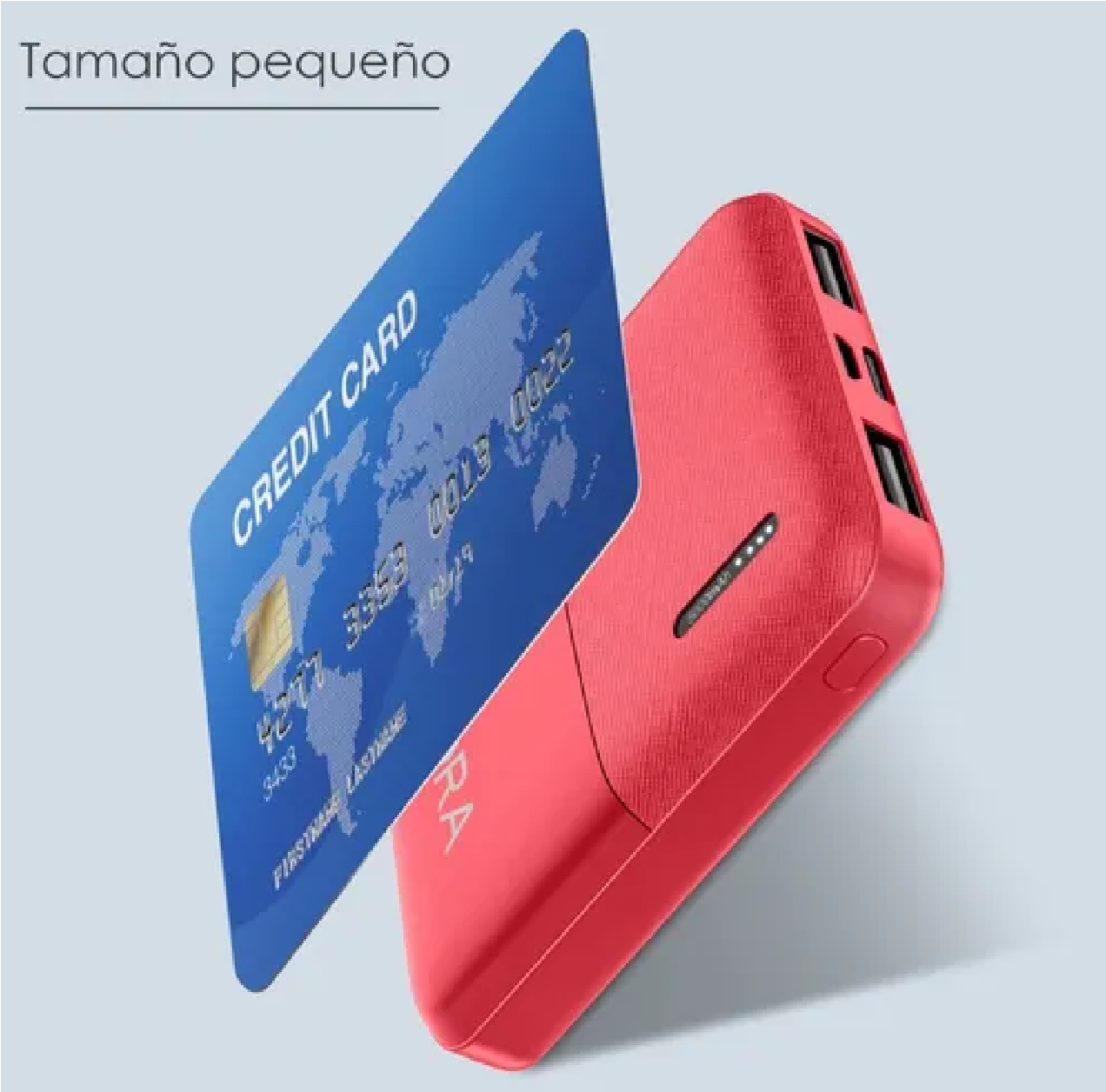 Power Bank Batería Portátil 5000mah 2.1a Ultra Mini 1hora Rojo