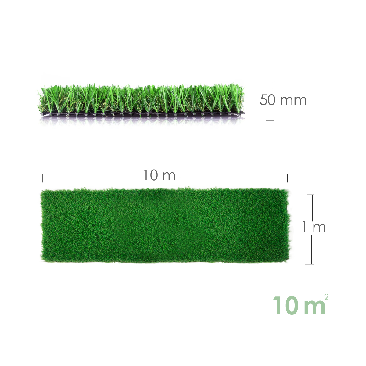 10 M2 Pasto Arificial Tipo Alfombra Para Exteriores 50mm