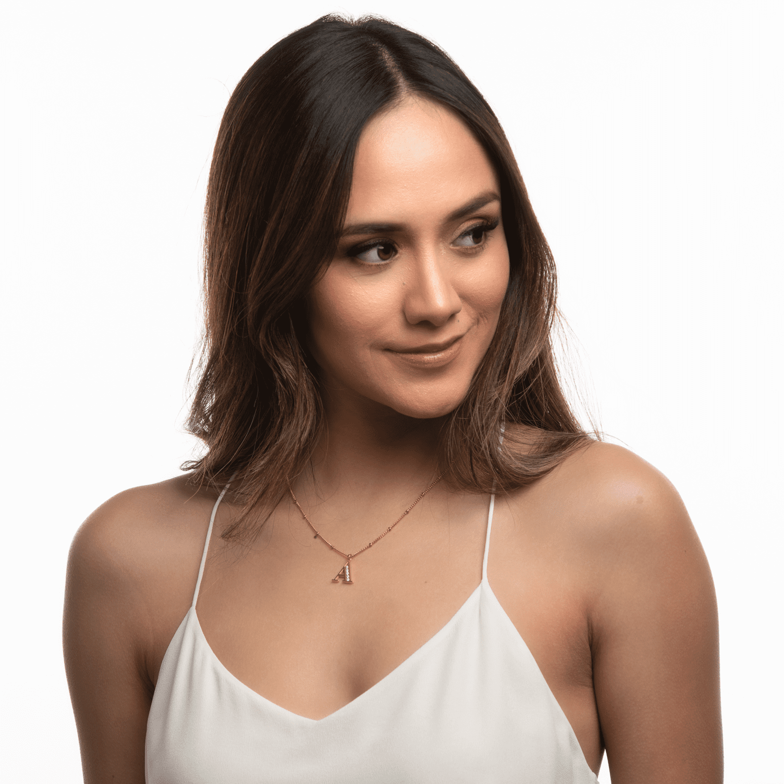 LuckyLy Collar Inicial Letra V , Collares de Mujer Acero Inoxidable Baño de Oro 18k y Zirconia Cúbica, Cadena con Dije de Inicial - Modelo Olga