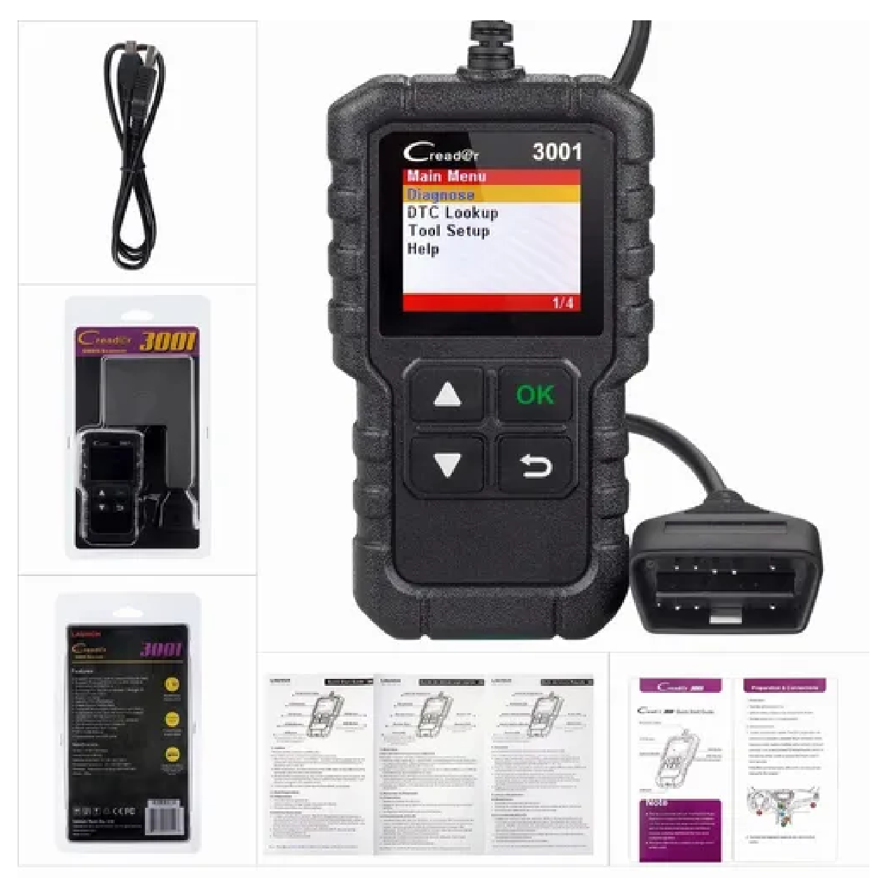 Escaner Automotriz Obd2 Multimarca Motor Negro