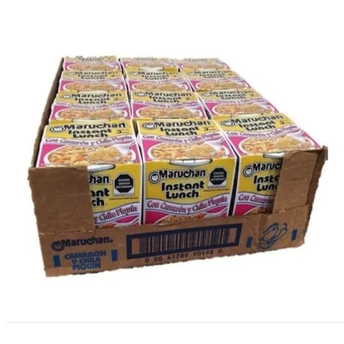 Sopa Maruchan Instantánea Sabor Camarón y Chile Piquín Caja De 24 Piezas 64 Gramos C/U