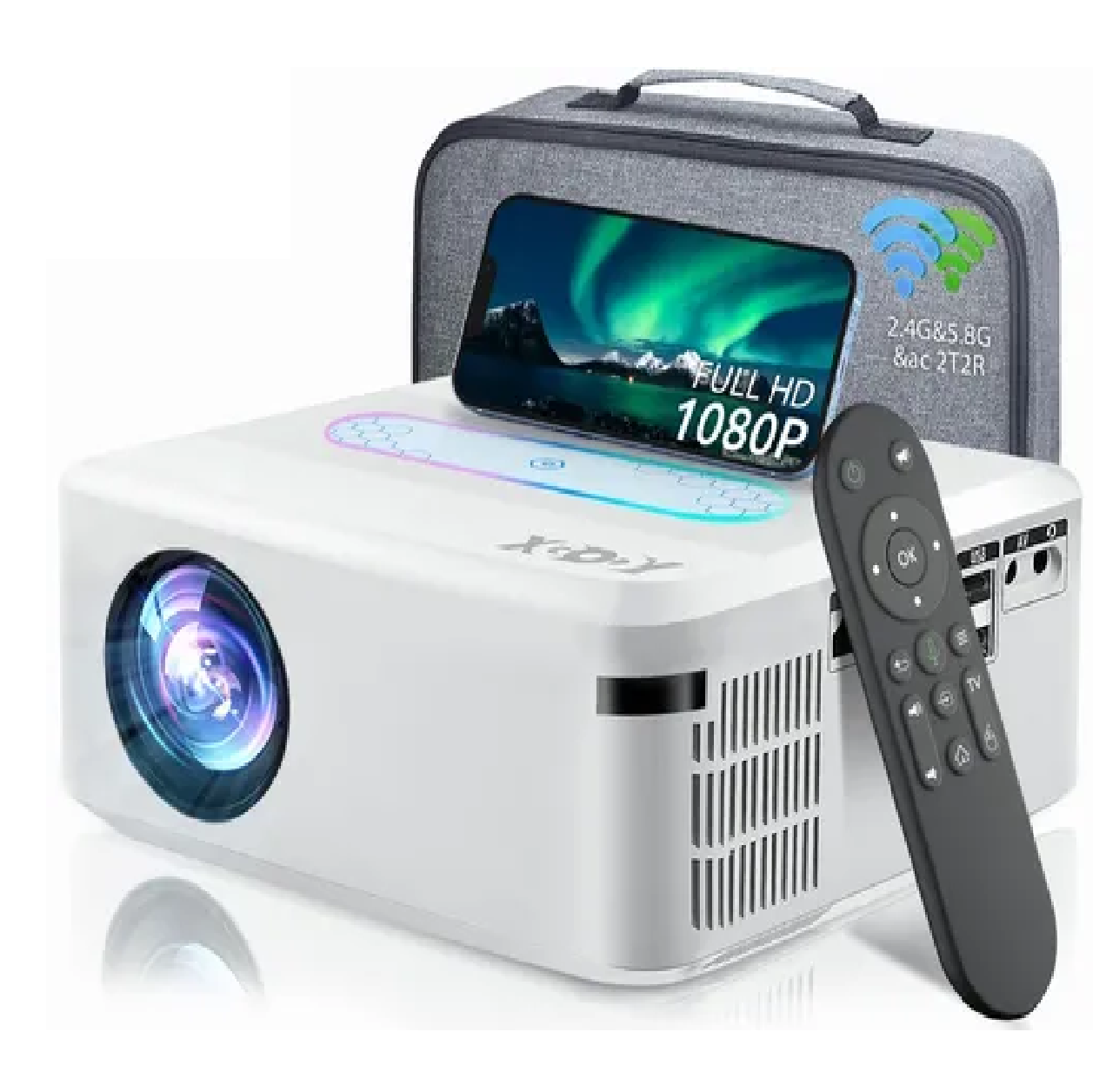 Proyector Led Android Wifi 8k Full Hd 1080p 8000lumens Blanco