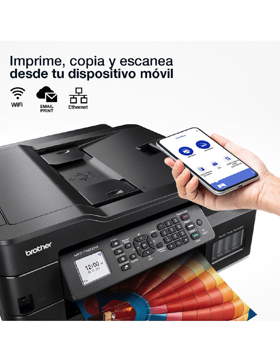 Multifuncional Brother de Inyección Color WiFi Dúplex Pantalla InkBenefit  Tank MFC-T920DW