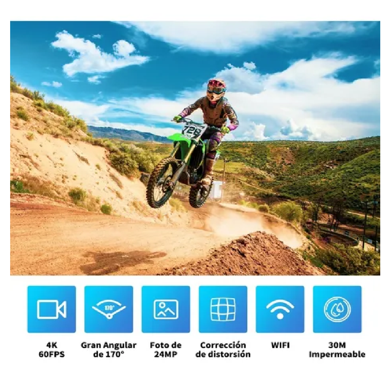 Cámara 4k, Dos Panatalla, Táctil, 19 Accesorios