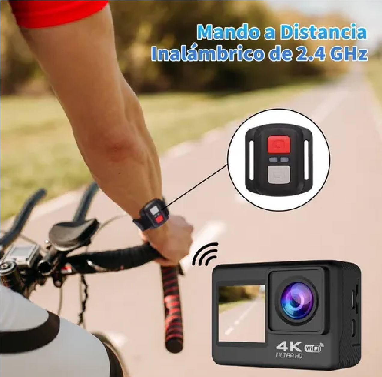 Cámara 4k, Dos Panatalla, Táctil, 19 Accesorios