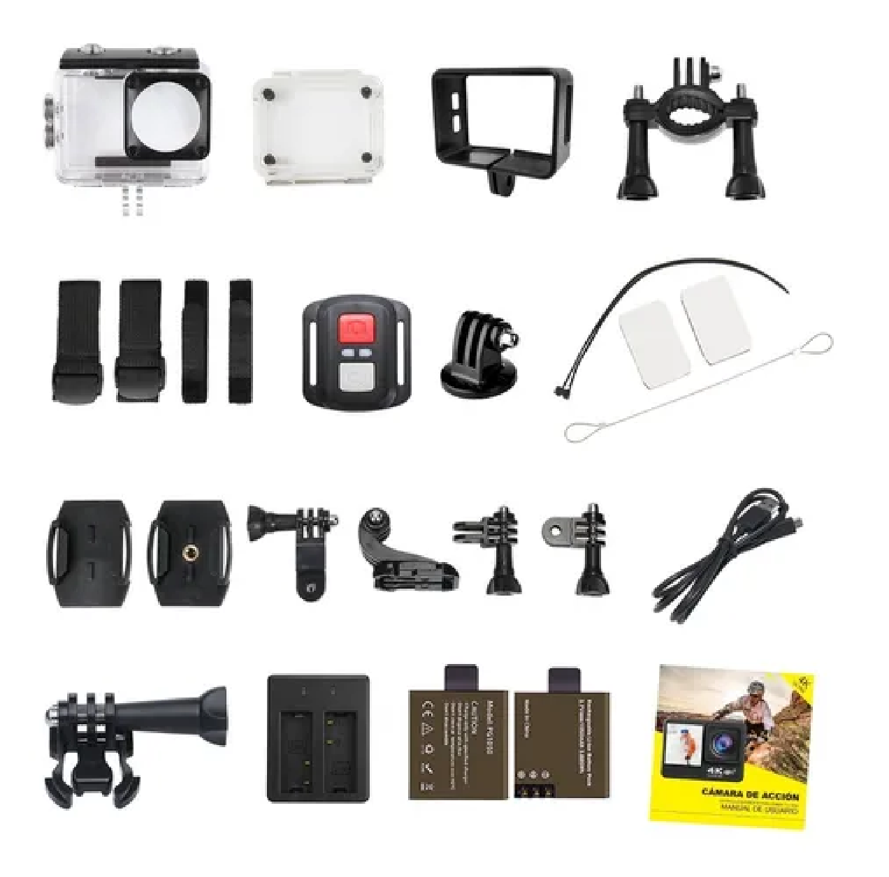 Cámara 4k, Dos Panatalla, Táctil, 19 Accesorios