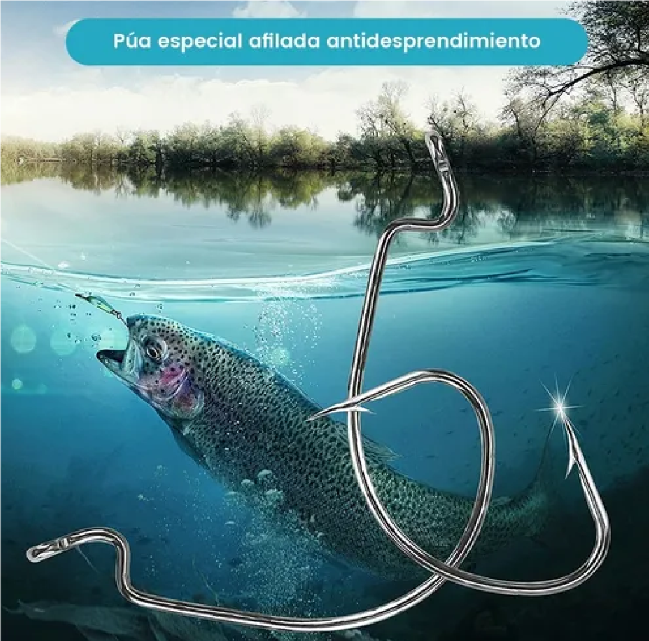 Kit De Accesorios De Anzuelos Pesca Con Caja Negro