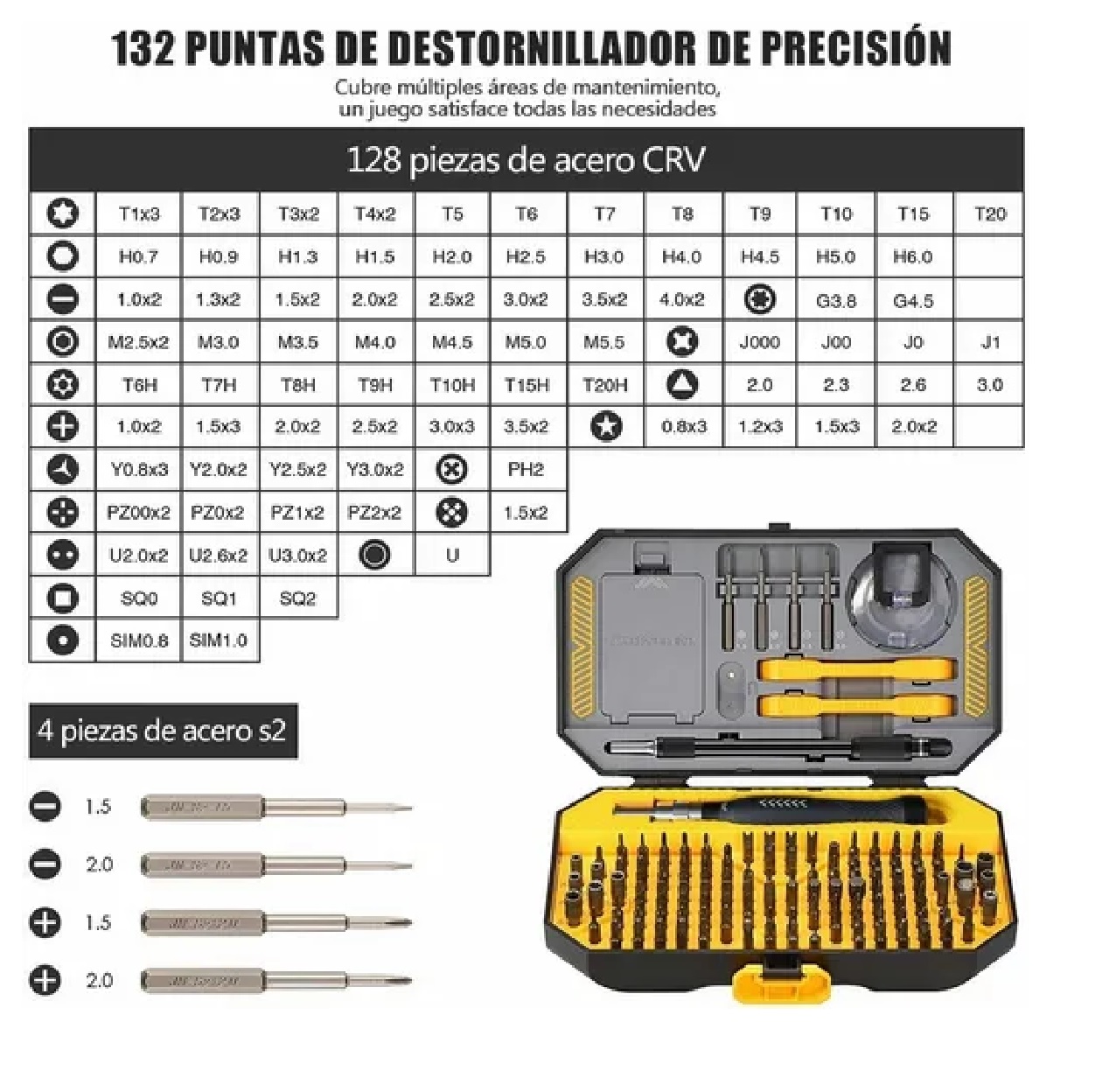 Set De Desarmadores Y Herramientas De Precisión Estuche