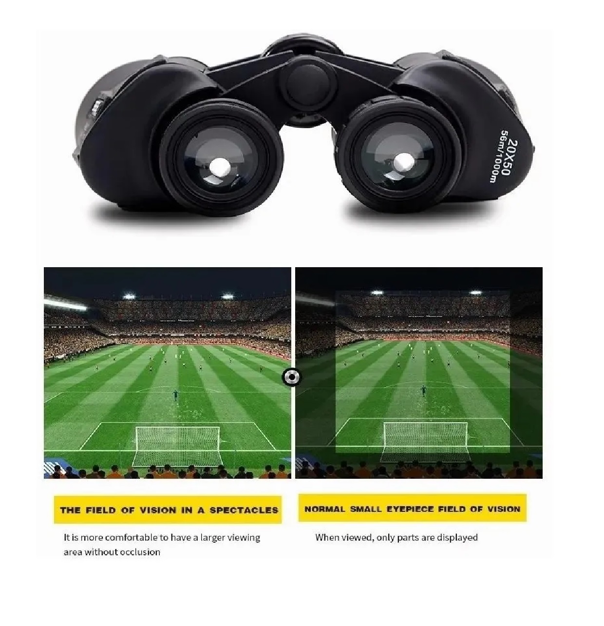 Binoculares Telescopio 20 X 50 Visión Nocturna Hd Con Bolsa