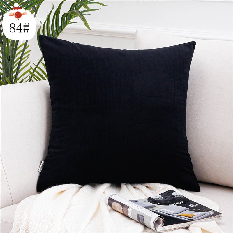 Funda Para Cojín Decorativa Dulces Sueños Terciopelo Negro 45X45 Cm