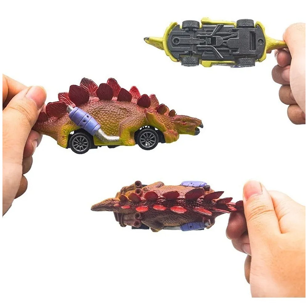 6pzs Dinosaurios Coches De Juguete Para Niños, Con T-rex